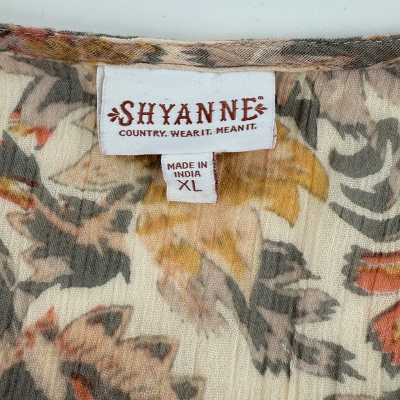 SHYANNE Country Wear It Mean It Floral Tiered Midi Dress XL Tan Western - Picture 4 of 7